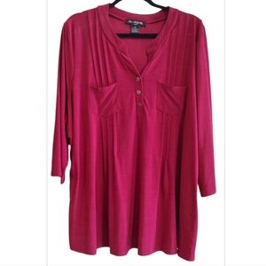 Burgundy 3/4 Sleeve Top Size 3X